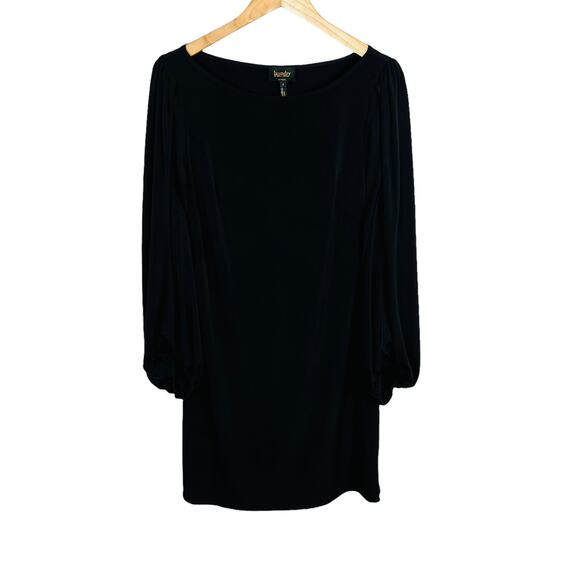 Laundry by Shelli Segal Open Slit Sleeve Shift Black Dress Size 4 - Picture 2 of 9